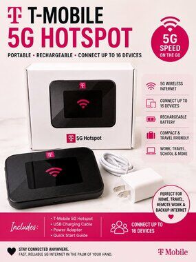T-Mobile 5G Hotspot Portable WiFi Mobile Internet Rechargeable Up to 16 Devices